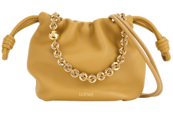 Mini Flamenco Purse, Leather, Yellow, 062406, DB/S, 2*